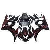 Black Flame Fairing Kit For Yamaha YZF-600 R6 2005