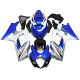 Blue White and Silver Fairing Kit For Suzuki GSXR1000 K7 2007-2008