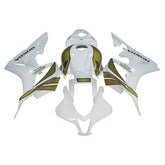Honda CBR600RR 2007-2008 Pearl White and Gold full fairing kit set view