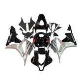 Honda CBR600RR 2007-2008 Black and Silver full fairing kit set view