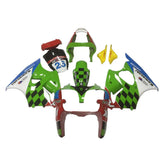 Kawasaki ZX-6R / 636 2000-2002 Multi Color Check Green, Black, Red full fairing kit set view