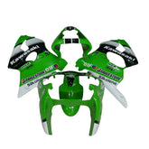 Kawasaki ZX-6R / 636 2000-2002 Green, Black, and White fairing kit front view