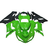 Kawasaki ZX-6R / 636 2005-2006 Green and Black Style B fairing kit front view