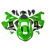 Kawasaki ZX-6R / 636 2005-2006 Green, Black, and Green Monster Edition A fairing kit front view
