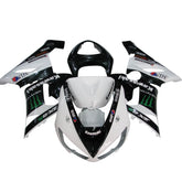 Kawasaki ZX-6R / 636 2005-2006 Black, White, and Green Monster Edition with Logos tail section fairing rear view