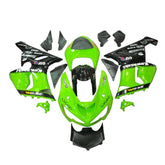 Kawasaki ZX-6R / 636 2005-2006 OEM Graphic Style Green and Black No 14 fairing kit front view
