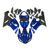 Kawasaki ZX-6R / 636 2005-2006 Black and Blue A full fairing kit set view
