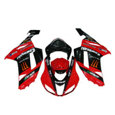 Kawasaki ZX-6R / 636 2007-2008 Black, Red, and Orange Monster Edition full fairing kit set view
