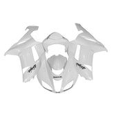 Kawasaki ZX-6R / 636 2007-2008 Pearl White with Logos fairing kit front view