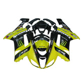 Kawasaki ZX-6R / 636 2007-2008 Yellow and Black Monster Edition fairing kit front view