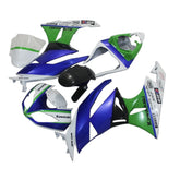 Kawasaki ZX-6R / 636 2009-2012 Blue, White, Green, and Black full fairing kit set view