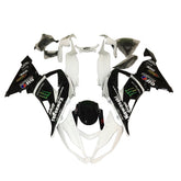 Kawasaki ZX-6R / 636 2013-2018 White, Black, and Green Monster Edition fairing kit front view