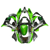 Kawasaki ZX-9R 2000-2001 Green Claw Graphics Style B Fairing Kit with Logos