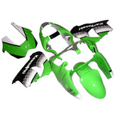 Kawasaki ZX-9R 2000-2001 Green Black White Raindrop Style A Fairing Kit with Logos