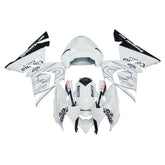 Kawasaki ZX-10R 2004-2005 White Crown full fairing kit front layout with logos