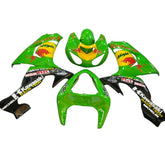 Kawasaki ZX-10R 2006-2007 Green Yellow Red Bull Edition full fairing kit component layout with logos