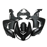 Kawasaki ZX-10R 2006-2007 Matte Black full fairing kit component layout with logos