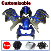 Kawasaki EX250 / Ninja 250 2008-2012 Blue, Silver, and Flame Fairing Kit