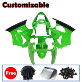 Kawasaki ZX-6R / 636 2000-2002 Matte Black and Green Fairing Kit