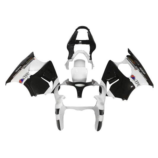 Kawasaki ZX-6R / 636 2000-2002 Glossy Black White Fairing Kit