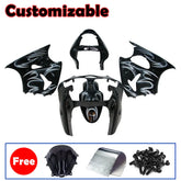 Kawasaki ZX-6R / 636 2000-2002 Silver, Black, and Flame Fairing Kit