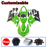 Kawasaki ZX-6R / 636 2005-2006 Black and Green Fairing Kit