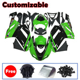 Kawasaki ZX-6R / 636 2007-2008 Green and Black A Fairing Kit