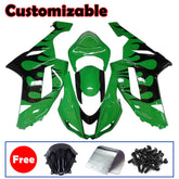 Kawasaki ZX-6R / 636 2007-2008 Green, Black, and Flame Fairing Kit
