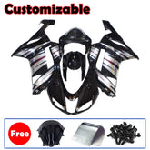 Kawasaki ZX-6R / 636 2007-2008 Silver and Black Chrome A Fairing Kit