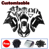 Kawasaki ZX-6R / 636 2007-2008 Gloss Black Lettered Fairing Kit