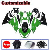 Kawasaki ZX-6R / 636 2009-2012 Green and Black with Pinstripes Fairing Kit