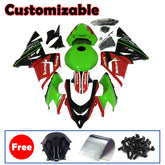 Kawasaki ZX-10R 2004-2005 Red Green Black No. 21 Edition full fairing kit with accessories without logos