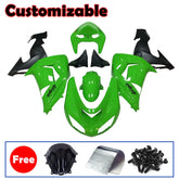 Kawasaki ZX-10R 2006-2007 Green Matte Black full fairing kit with accessories without logos