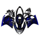 Black and Blue Flame Fairing Kit For Honda CBR1100XX 1996-2007