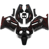 Black and Red Flame Fairing Kit For Honda CBR250RR MC19 1988-1989