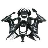 Kawasaki ZX-10R 2008-2010 Black White Matte Black Fairing Kit without Logos