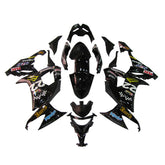 Kawasaki ZX-10R 2008-2010 Black Yellow Claw Graphics Fairing Kit without Logos