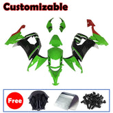 Kawasaki ZX-10R 2008-2010 Green Black Red Fairing Kit without Logos