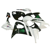 Kawasaki ZX-10R 2008-2010 White Black Green Claw Graphics Fairing Kit without Logos
