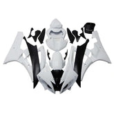 Black and White Fairing Kit For Yamaha YZF-600 R6 2006-2007