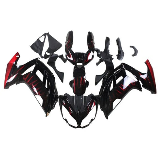 Black Red Flame Fairing Kit For Yamaha YZF1000 R1 2002-2003