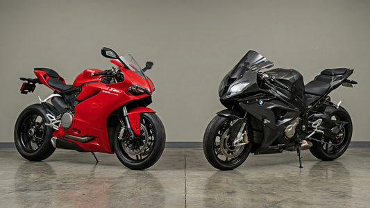 Comparison of OEM fairing vs custom fairing showing visual differences