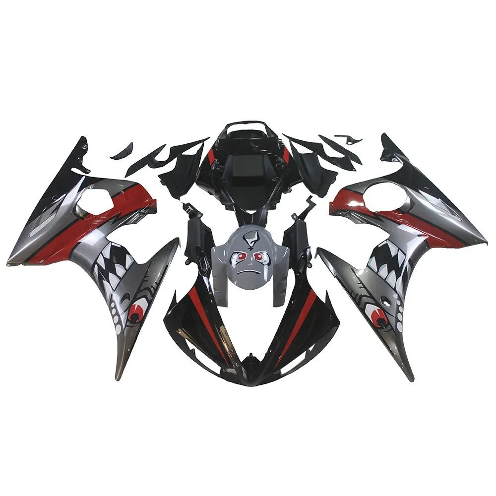 Black Gray Fairing Kit For Yamaha YZF-600 R6 2005
