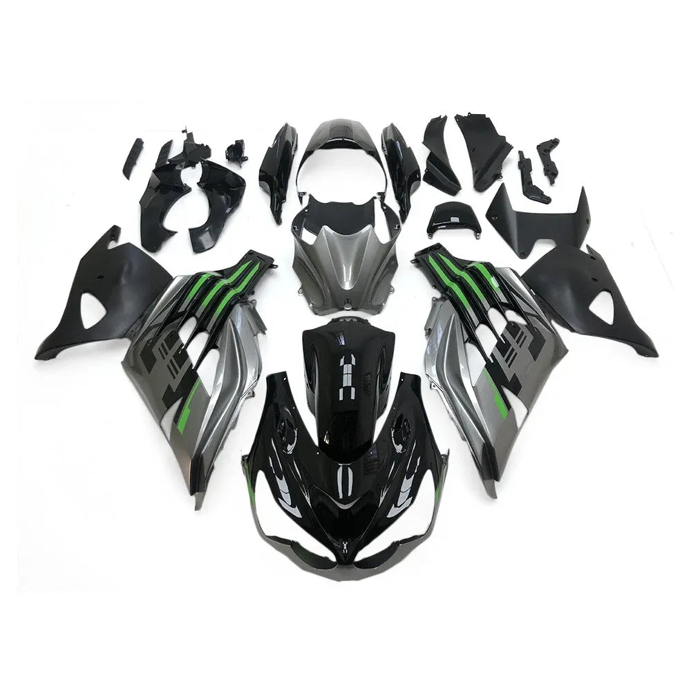 Silver and Green Fairing Kit For Kawasaki ZX-14R/ZZ-R1400 2012-2022