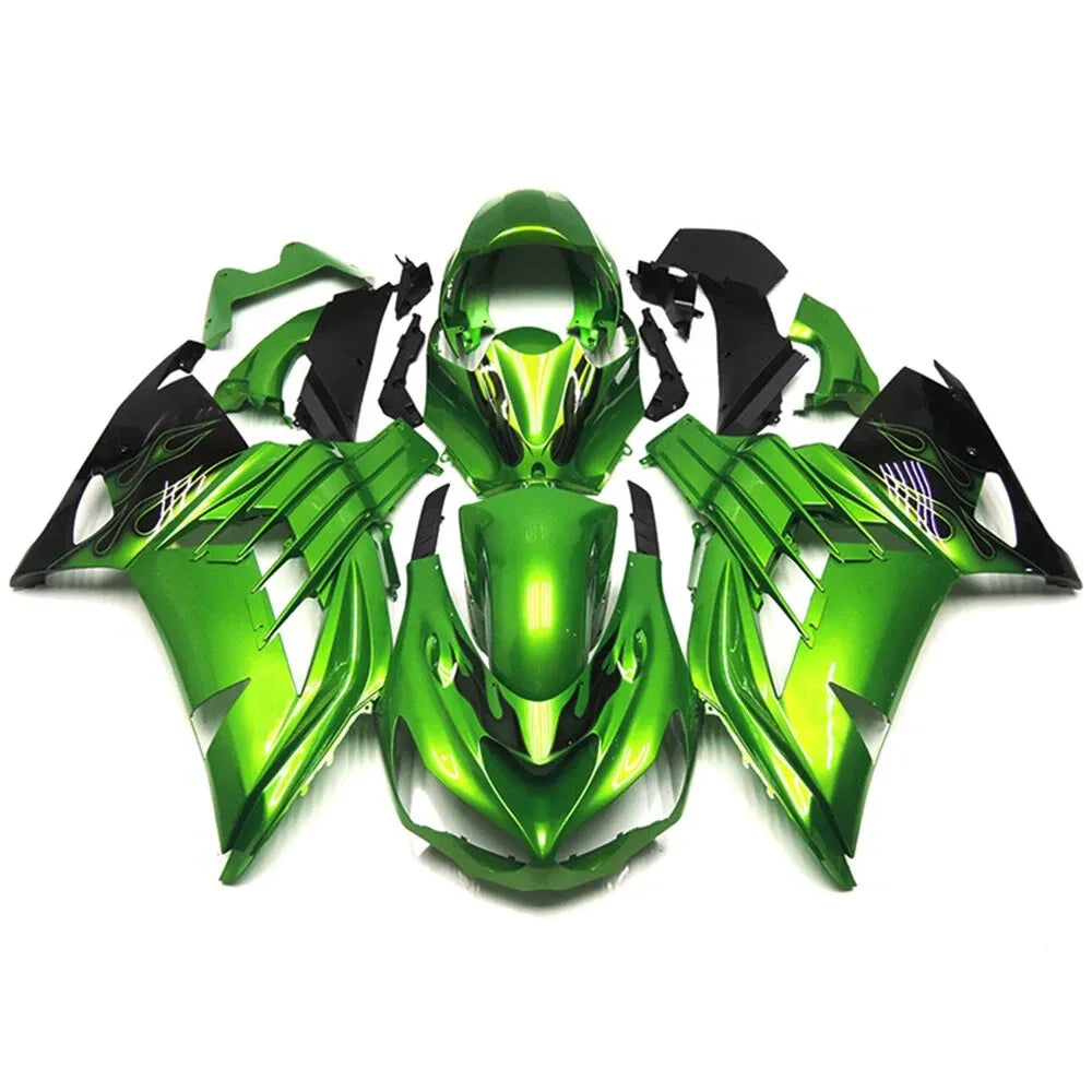 Silver and Green Fairing Kit For Kawasaki ZX-14R/ZZ-R1400 2012-2022