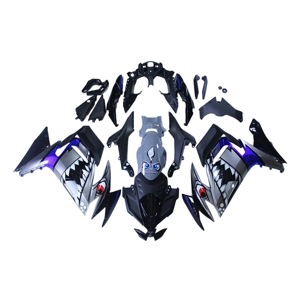 Silver Black Fairing Kit For Kawasaki ER6F/Ninja650R 2020-2022 