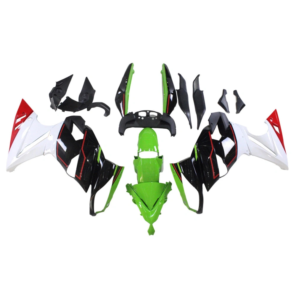 Black White and Green Fairing Kit For Kawasaki ER6F/Ninja650R 2009-2011 