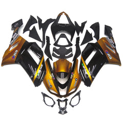 Gold Black Fairing Kit For Kawasaki ZX-6R 2007-2008