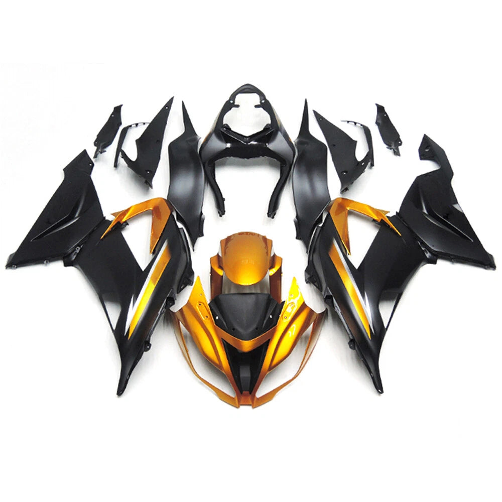 Gold Black Fairing Kit For Kawasaki ZX-6R 2013-2018