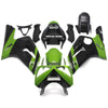 Black Green Fairing Kit For Kawasaki ZX-6R 2003-2004